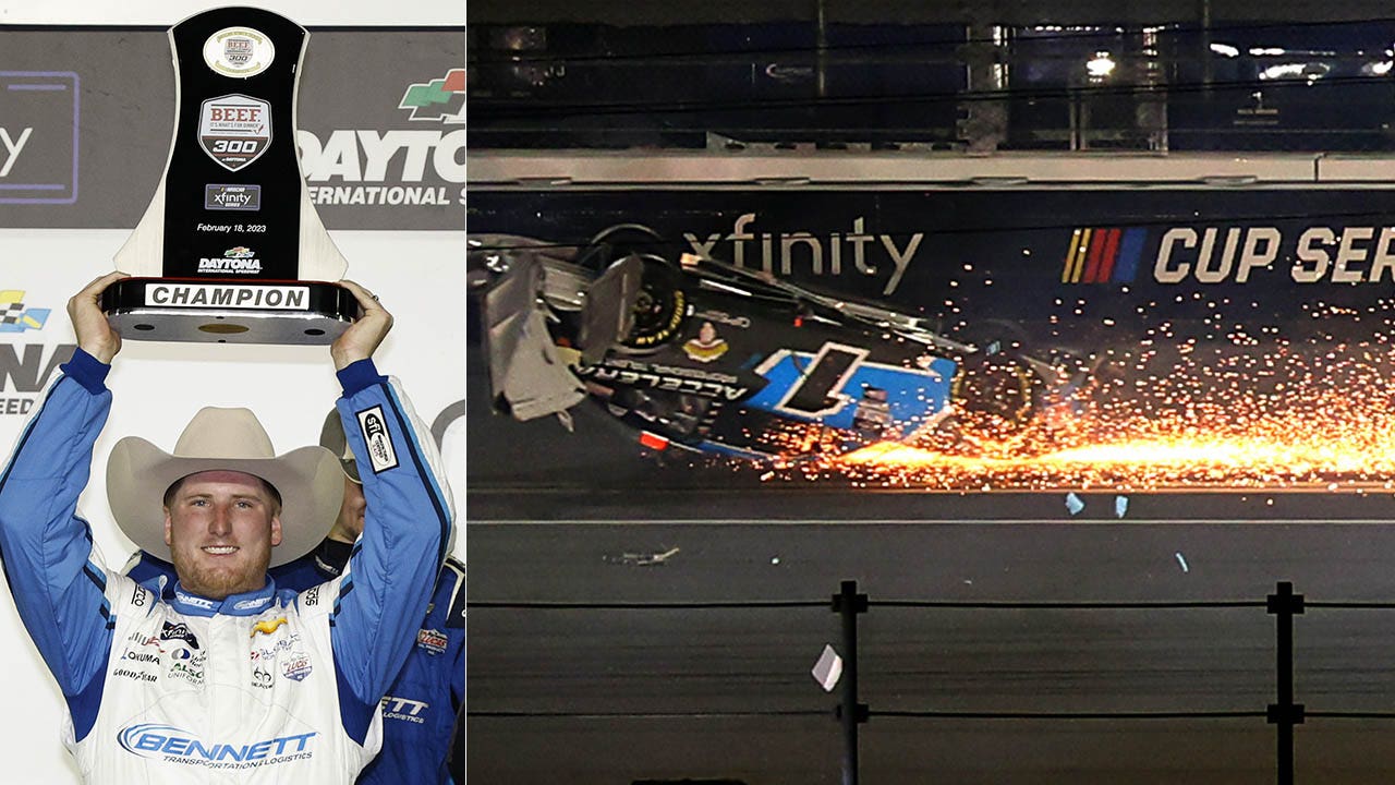 Austin Hill wins Xfinity Series' Daytona opener as sparks fly in massive last-lap wreck