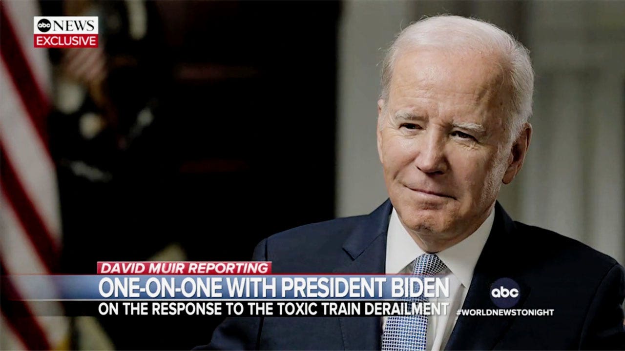 Biden scoffs at East Palestine mayor who claimed he 'doesn't care' about town amid trip to Ukraine