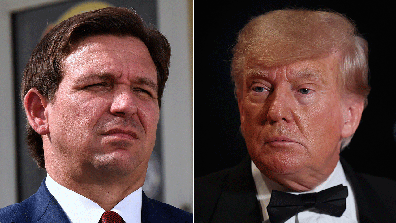 Florida Gov. Ron DeSantis, right, is expected to enter into the 2024 race to take on former President Trump for the GOP nomination.