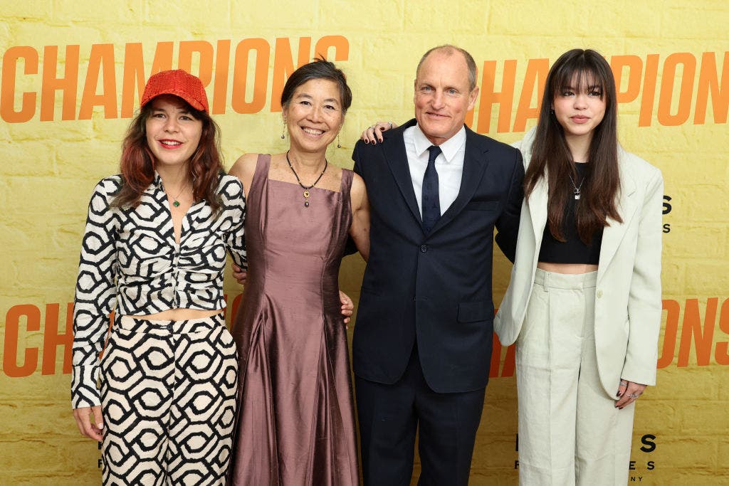 Woody Harrelson made a rare red carpet appearance with his family at the premiere of his new movie, 