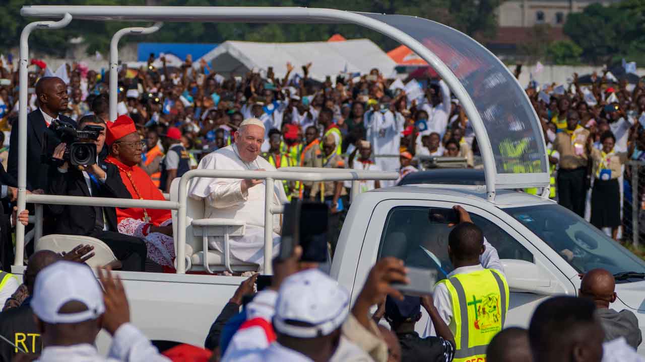 During Mass, Pope Francis urges the people of Congo to forgive those who have harmed them