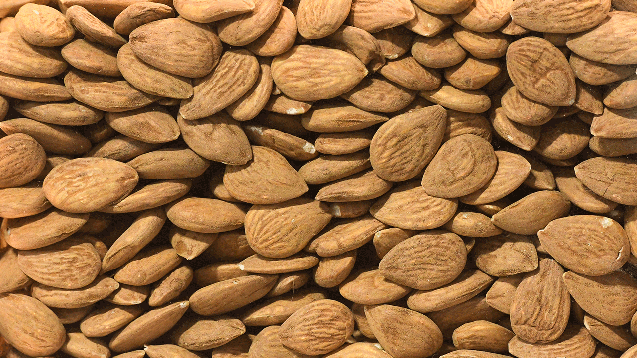 Almonds are high in monounsaturated fats and fiber, which help lower your risk of getting heart disease.