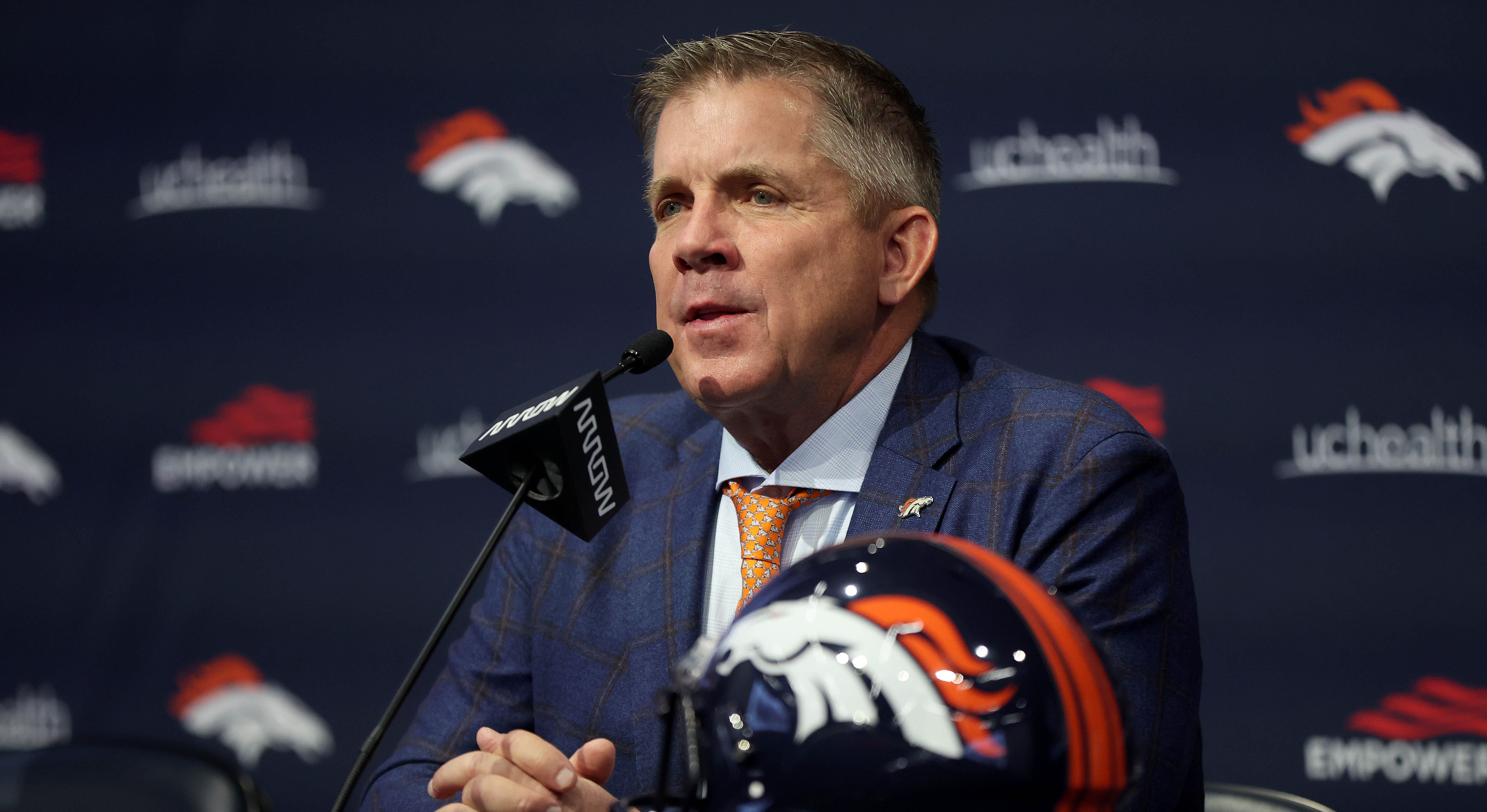 Sean Payton makes first appearance as Denver Broncos head coach