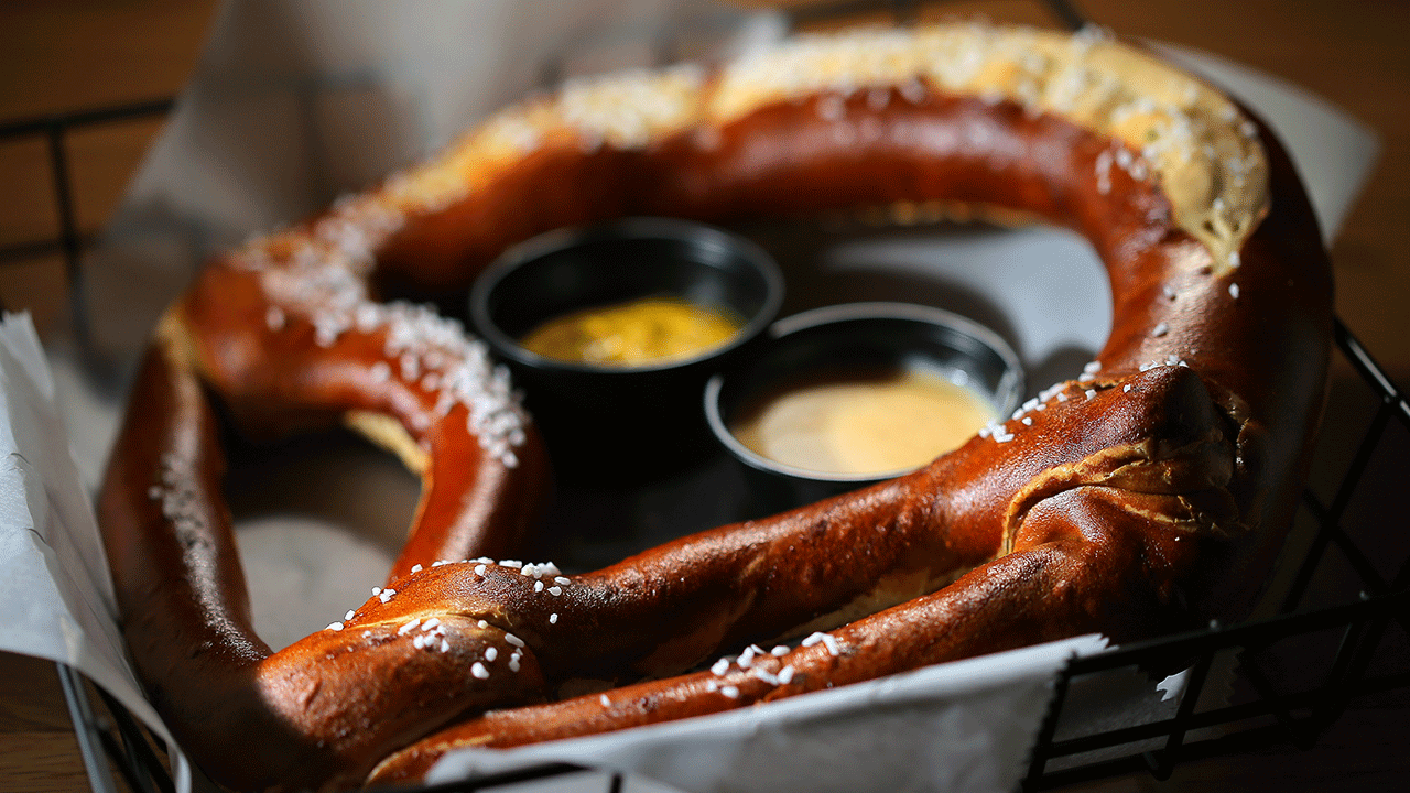 Soft pretzel with beer cheese