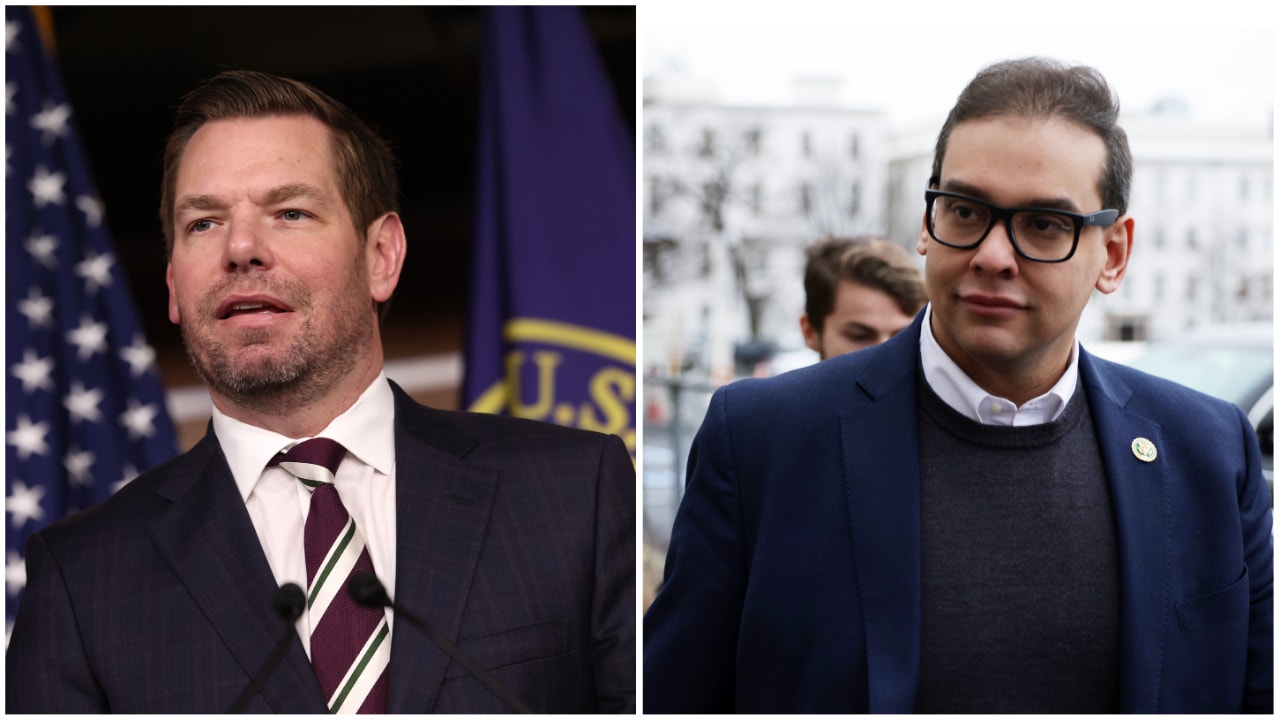 Rep. Swalwell references Santos’ alleged drag performances ahead of Super Bowl