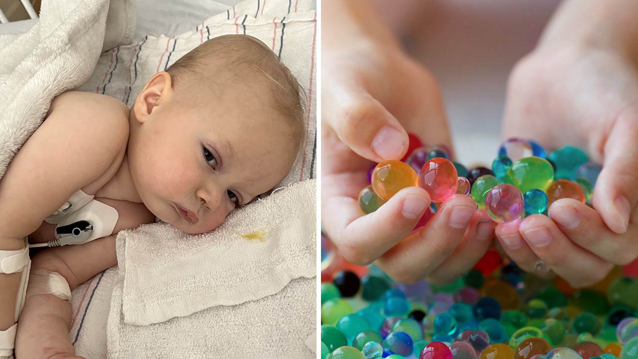 Baby Harper is now home from the hospital and is slowly recovering, her mother Whitney Reese said. The little girl is shown her eat left, with a child holding water beads shown on right. (Whitney Reese / iStock)