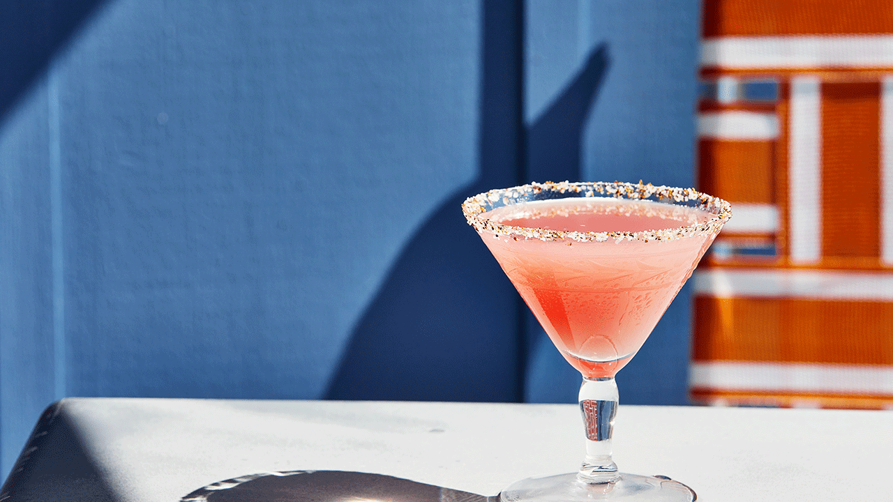 Watermelon margarita in a glass