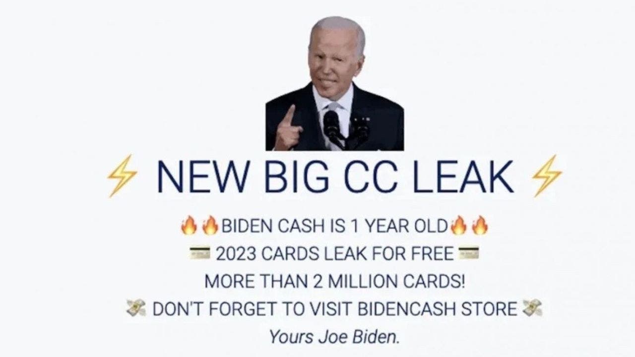 BidenCash criminal market releases over 2M credit card numbers free for the taking