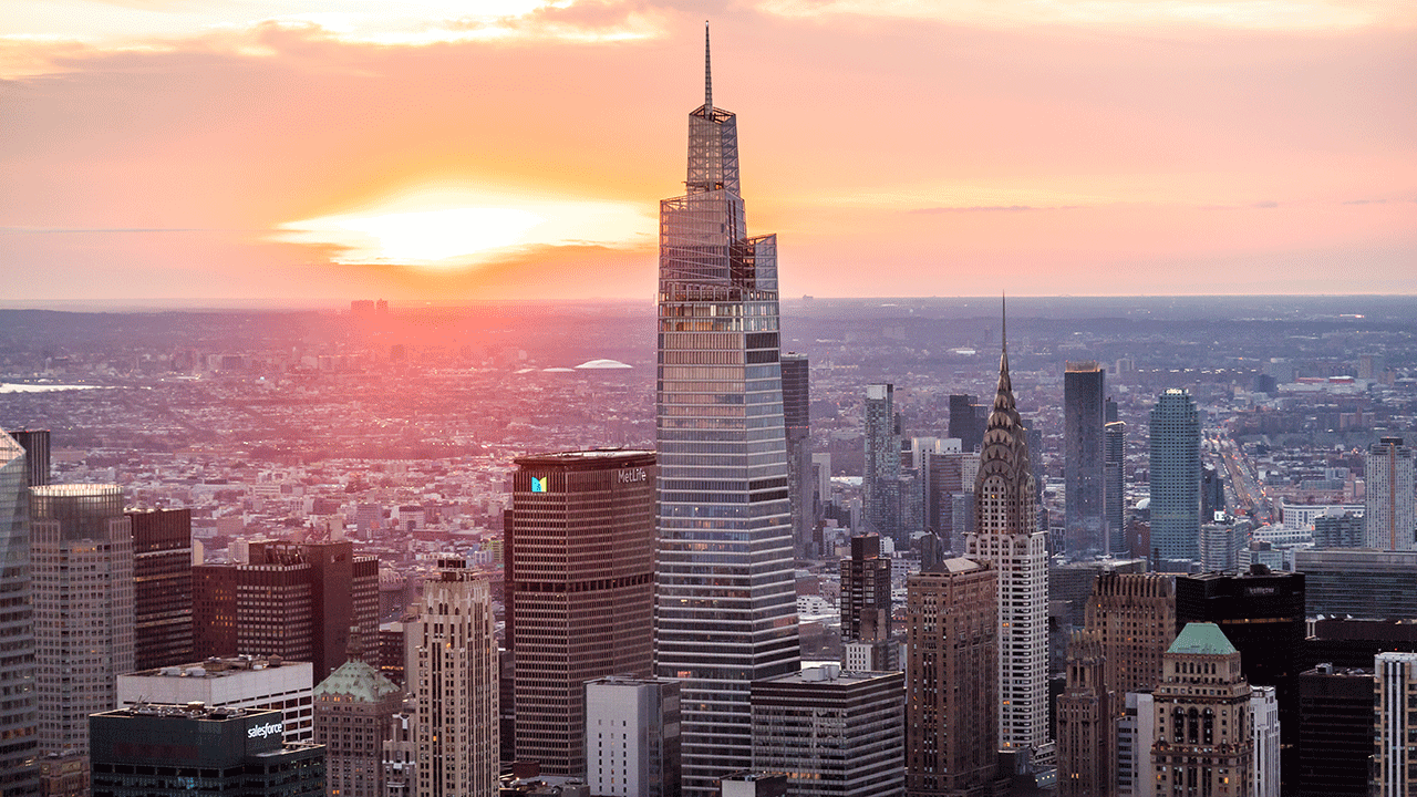 The sunrise in New York City on the first day of Spring 