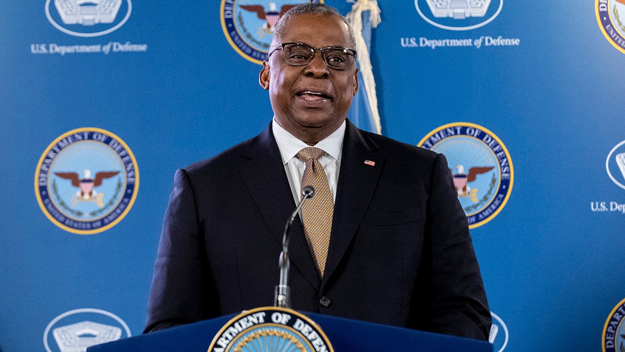 Secretary of Defense Lloyd Austin, speaks during a briefing with Chairman of the Joint Chiefs, Gen. Mark Milley at the Pentagon in Washington, Wednesday, March 15, 2023. (AP Photo/Andrew Harnik)