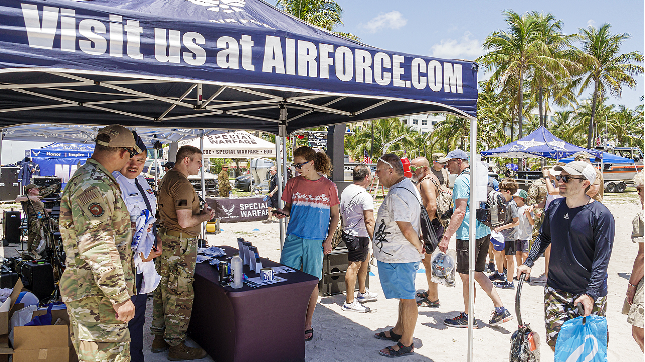 Air Force recruiters at Miami Beach air show