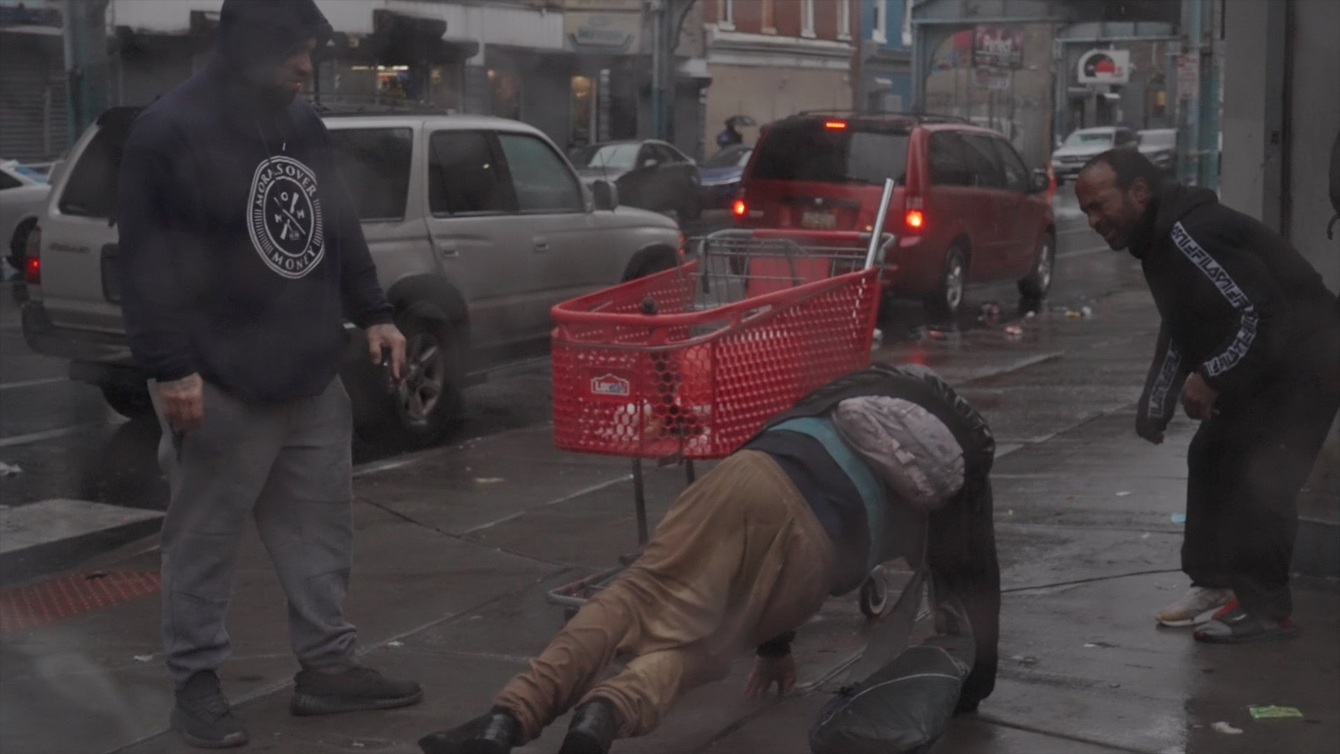 Philadelphia drug addict tries to stand