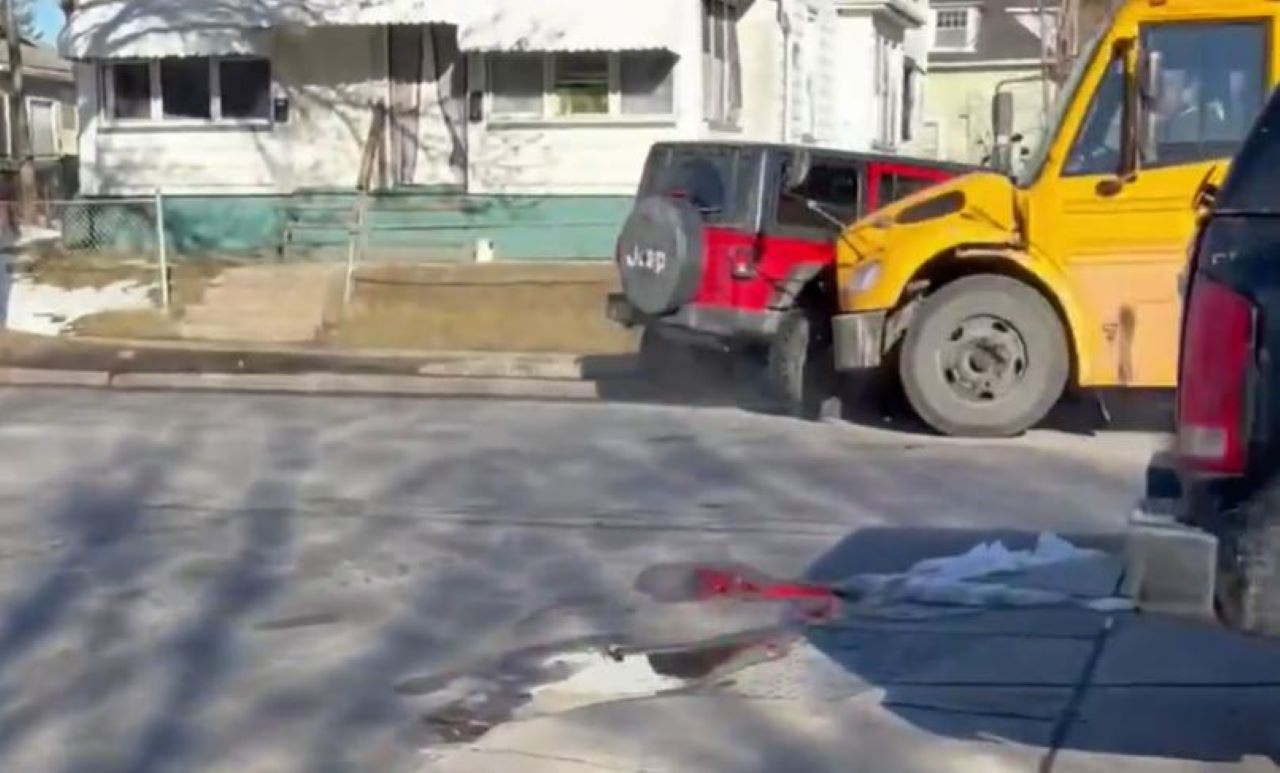 New York carjacking suspects crash into bus full of children while