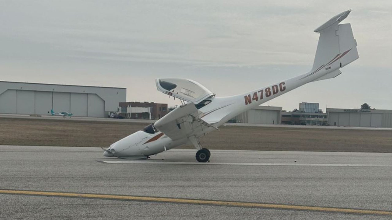 Michigan rookie pilot pulls off emergency landing after wheel comes off in flight: video