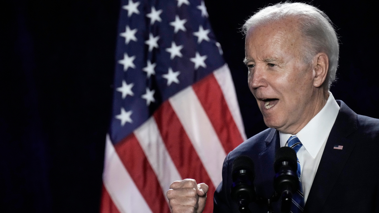 President Joe Biden speaks during the annual House Democrats Issues Conference at the Hyatt Regency Hotel March 1, 2023 in Baltimore, Maryland. Biden spoke on a range of issues, including bipartisan legislation passed in the first two years of his presidency (Drew Angerer/Getty Images)