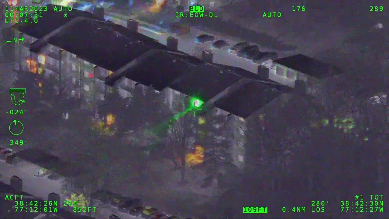 Virginia man arrested for shining laser pointer at police helicopter during pursuit