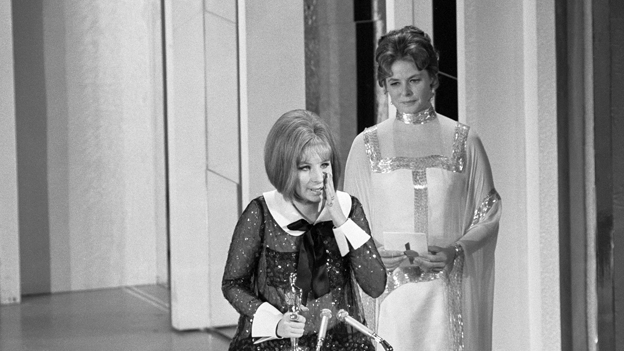 In 1969, there was a tie in votes for best actress between Barbra Streisand, left, and Katharine Hepburn. 