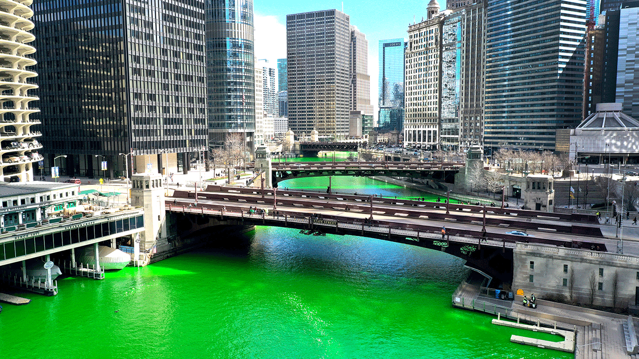 Every year, many gather to watch as the Chicago River is dyed green for St. Patrick's Day.