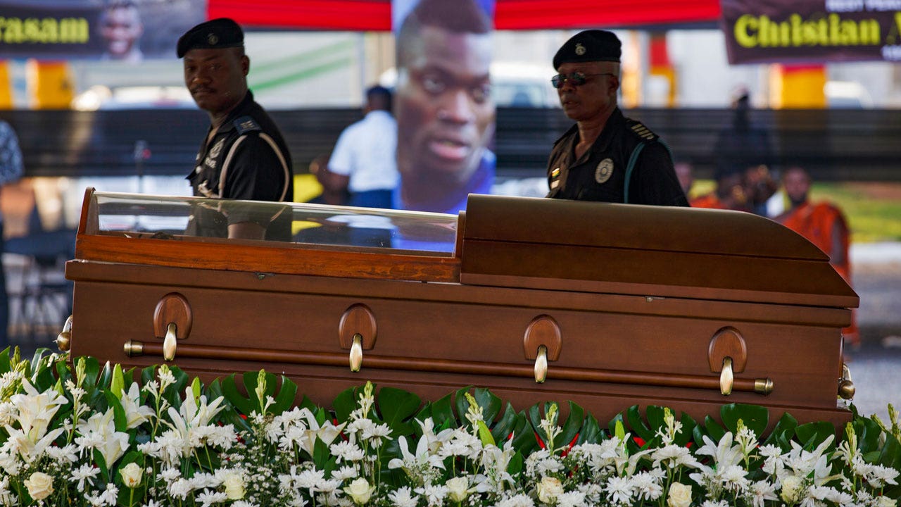 Ghanaian president attends funeral of soccer player killed in Turkey earthquake