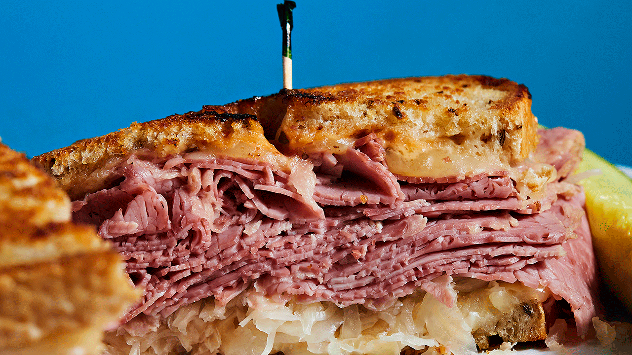 A corned beef sandwich 