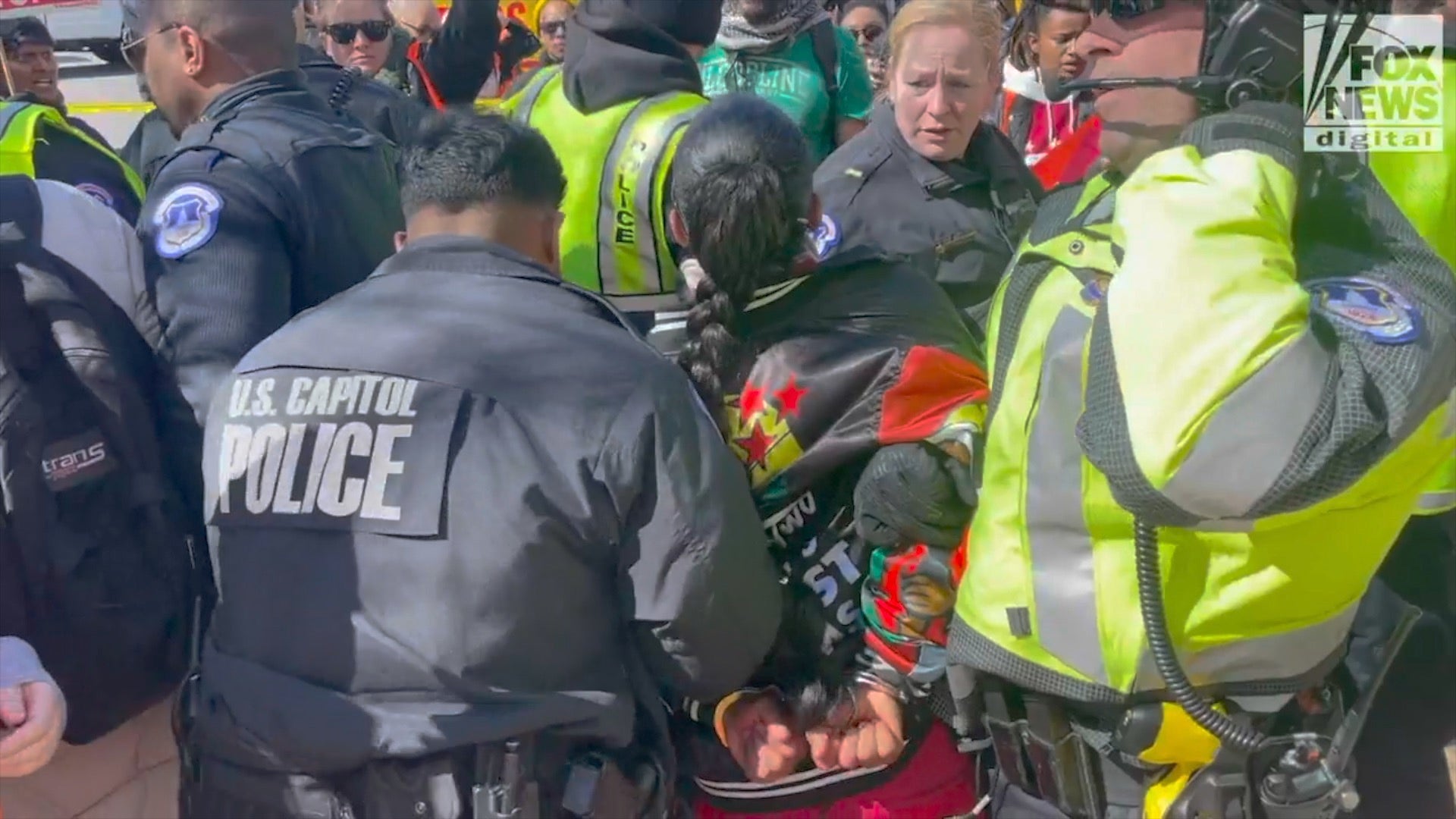 Protester arrested as demonstrators confront police at D.C. statehood rally ahead of Senate vote on crime bill