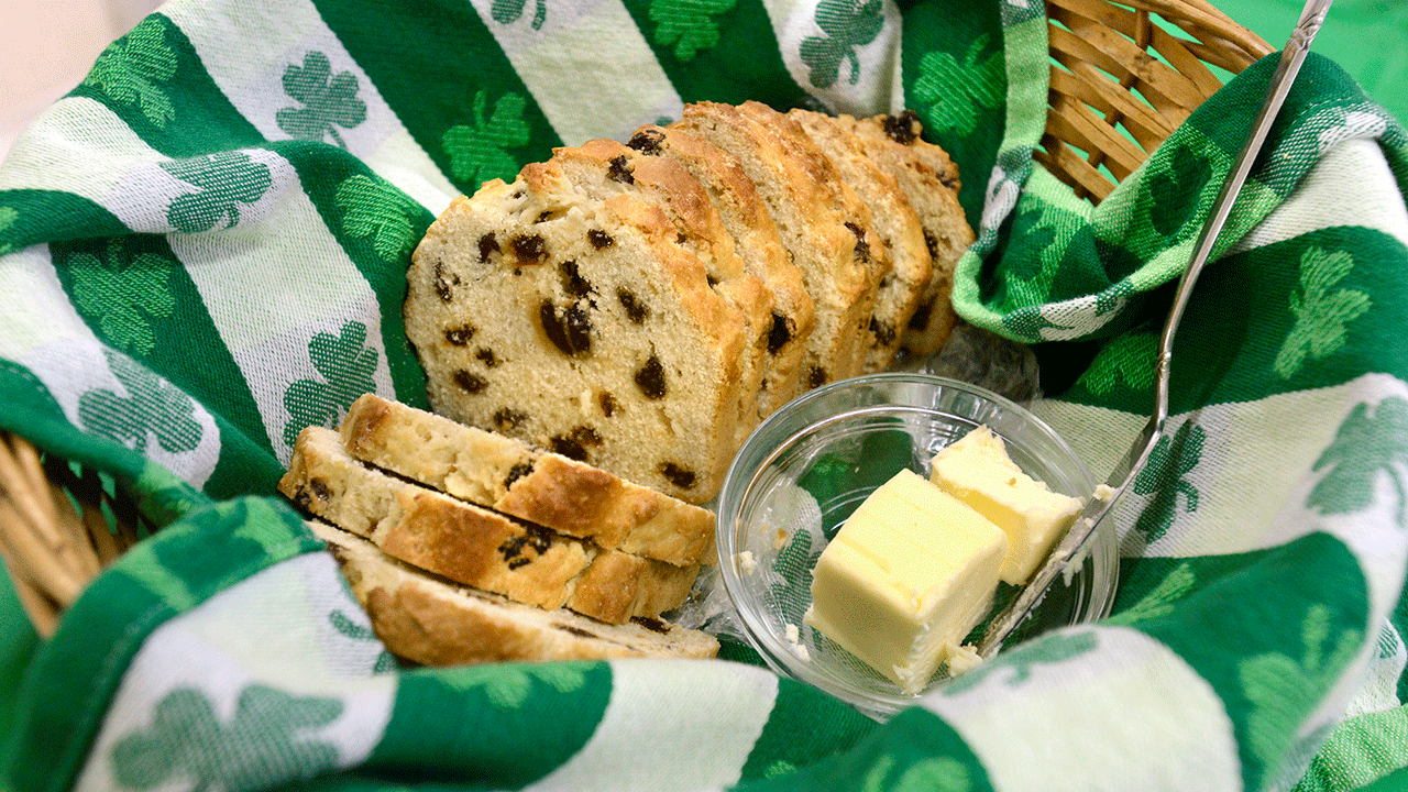 Irish soda bread is a commonly made dish for St. Patrick's Day.