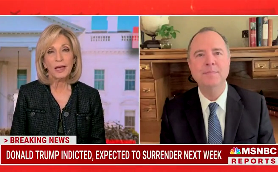 Adam Schiff called out by MSNBC host for fundraising off Trump indictment