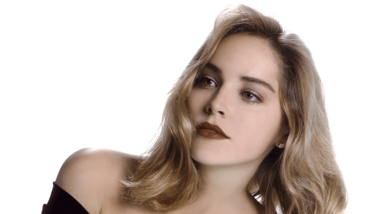 Young Sharon Stone posing for picture
