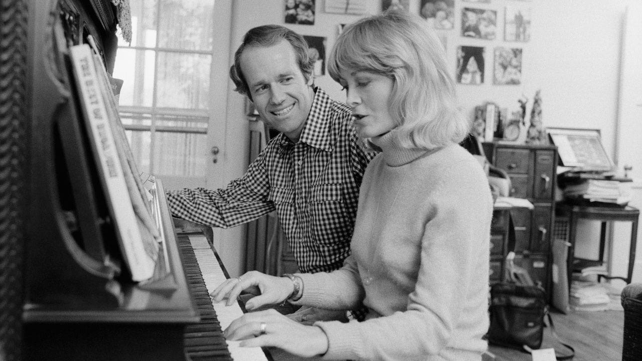 Judy and Mike Farrell at their home