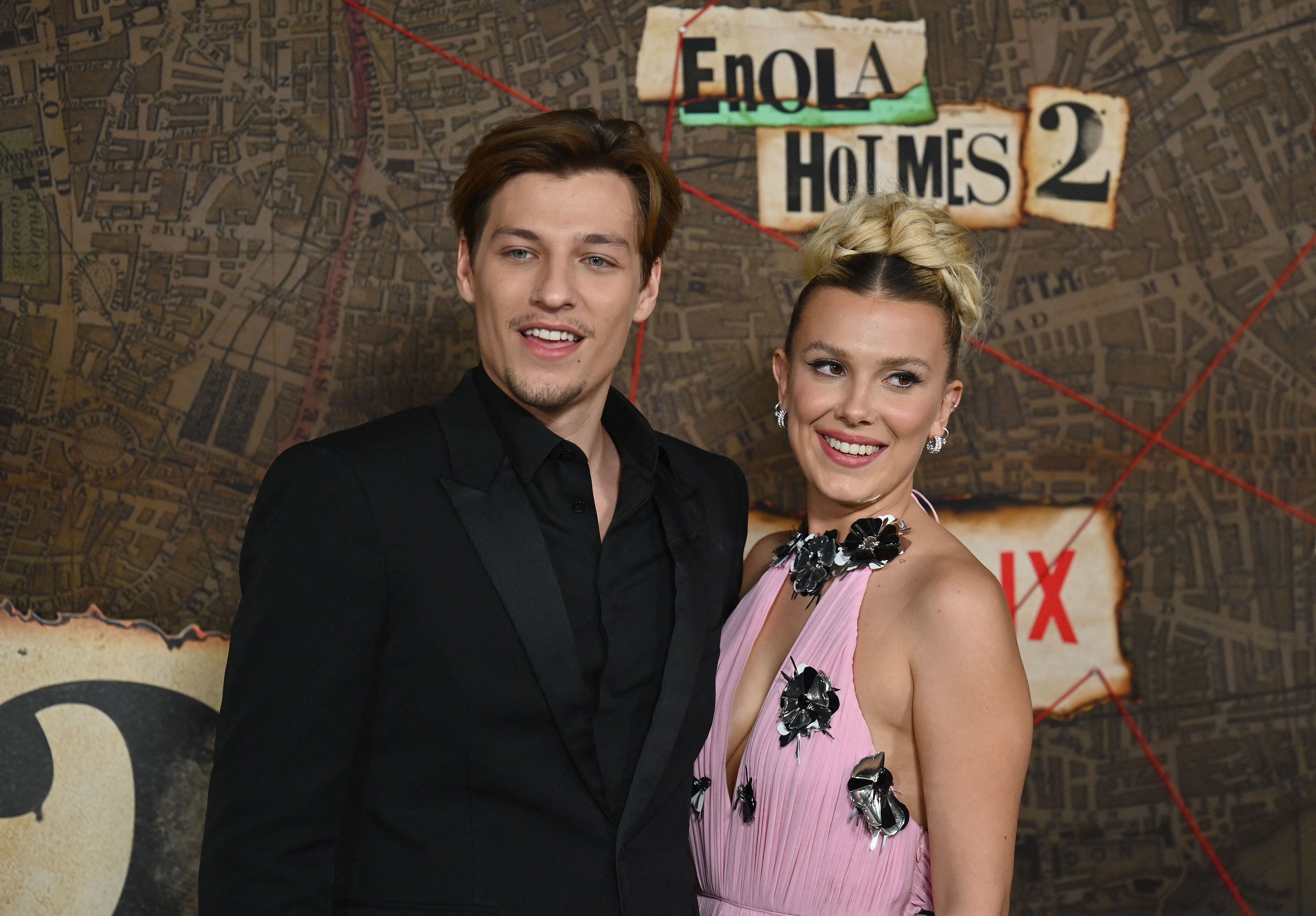 Millie Bobby Brown, Jake Bongiovi Attend 'Enola Holmes 2' Premiere