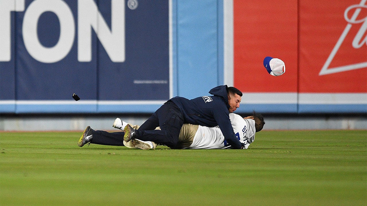 Dodgers fan blasted by security during on-field proposal is engaged: ‘He’s a little sore’