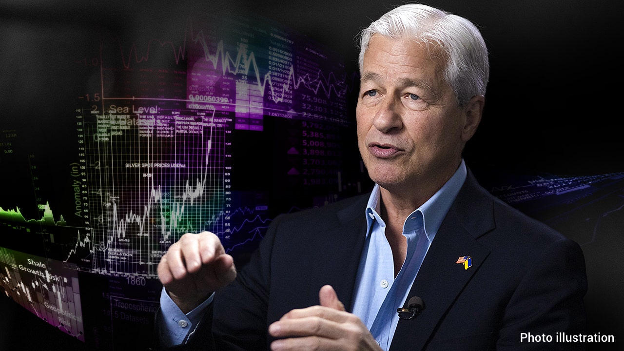 Jamie Dimon, chairman and chief executive officer of JPMorgan Chase & Co., during an interview at the JPMorgan Global High Yield and Leveraged Finance Conference in Miami, on Monday, March 6, 2023 (Marco Bello/Bloomberg via Getty Images)