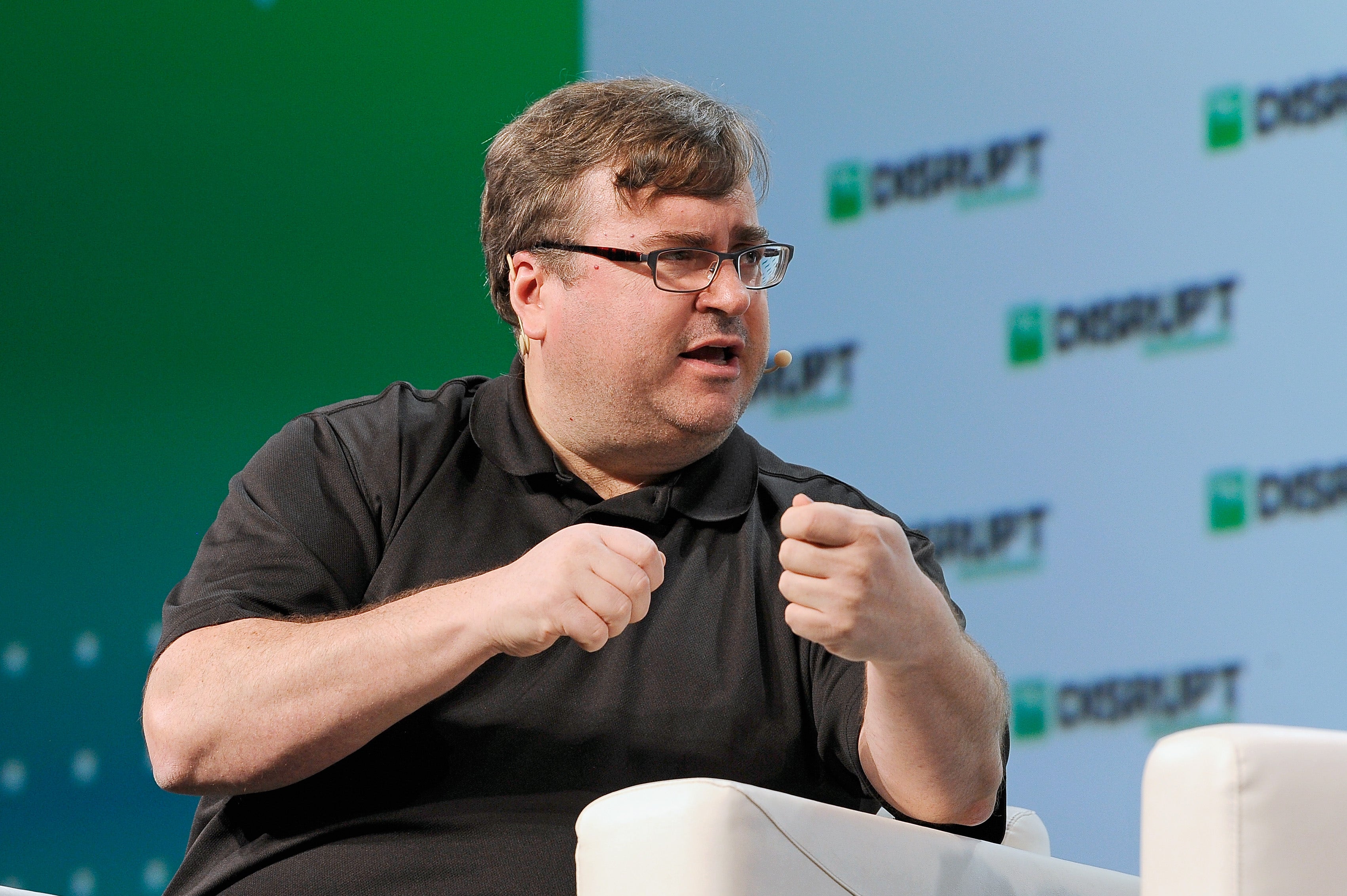 Reid Hoffman, a founder and former executive chairman of LinkedIn, at Moscone Center on Sept. 6, 2018 in San Francisco, Calif.
