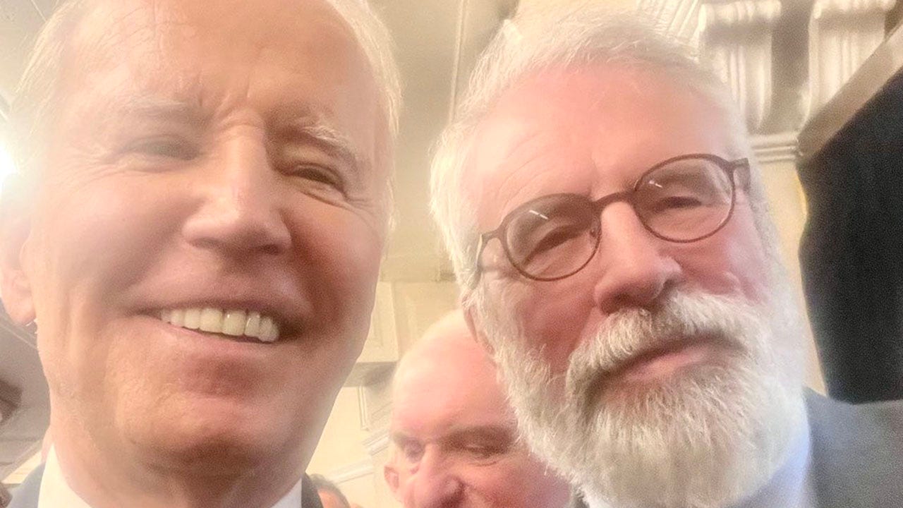 Biden takes selfie with Irish nationalist Gerry Adams, who was public face of IRA terror group