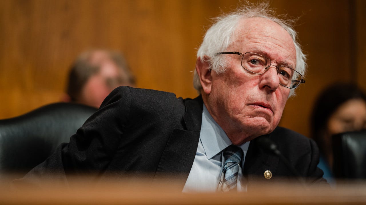 Bernie Sanders during a Senate hearing