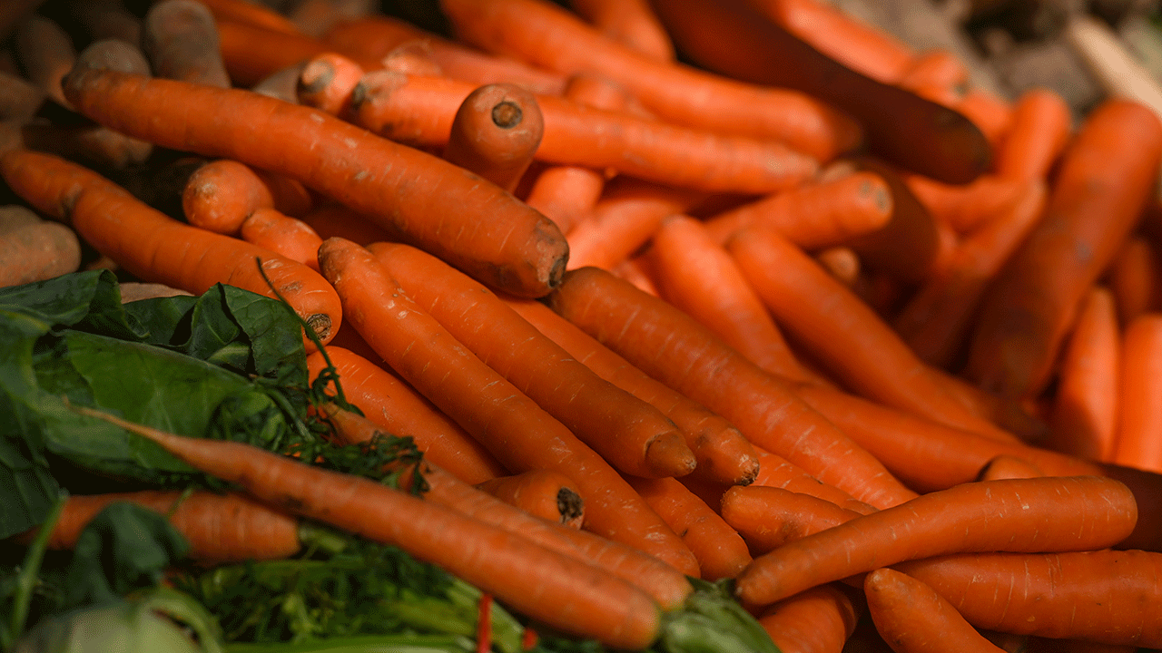 Carrots can be cut up into coin shapes and used as a side dish.