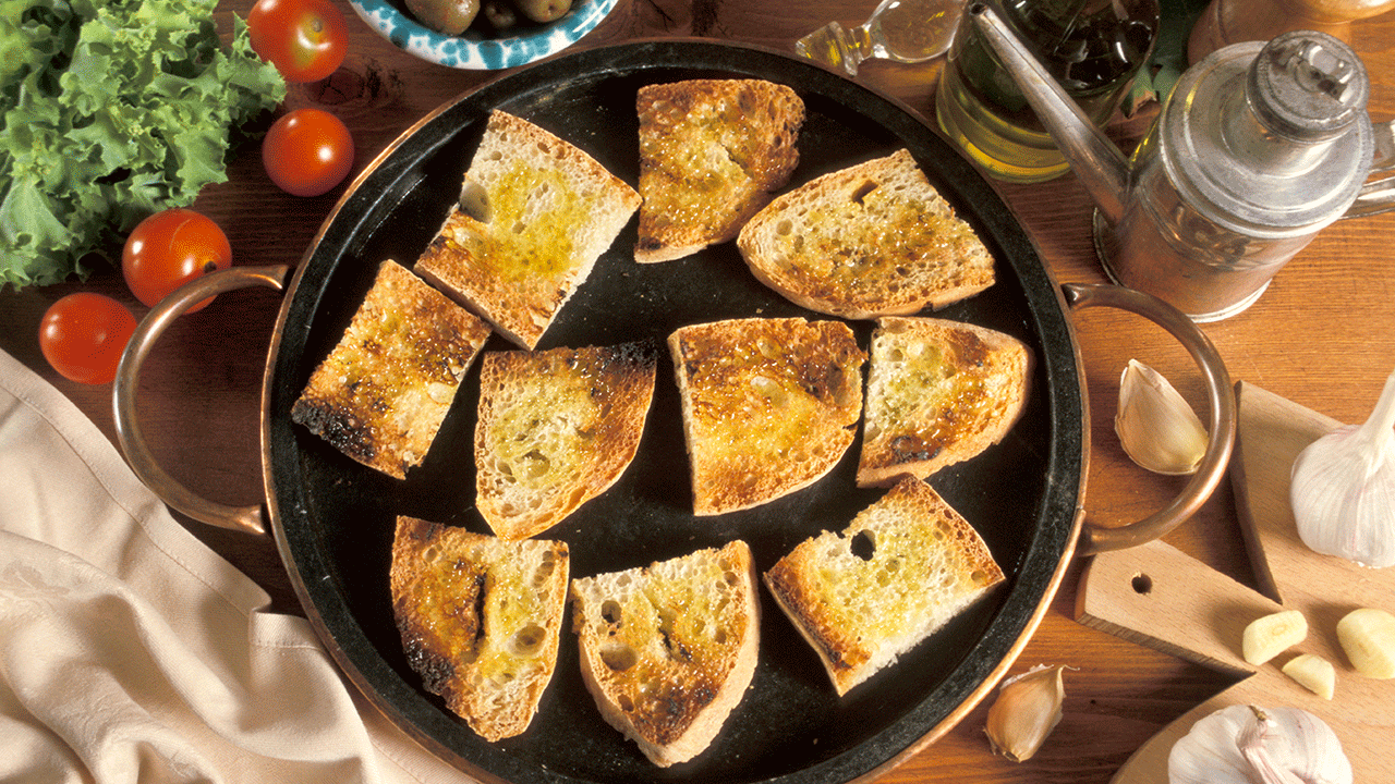 Garlic toast on a plate