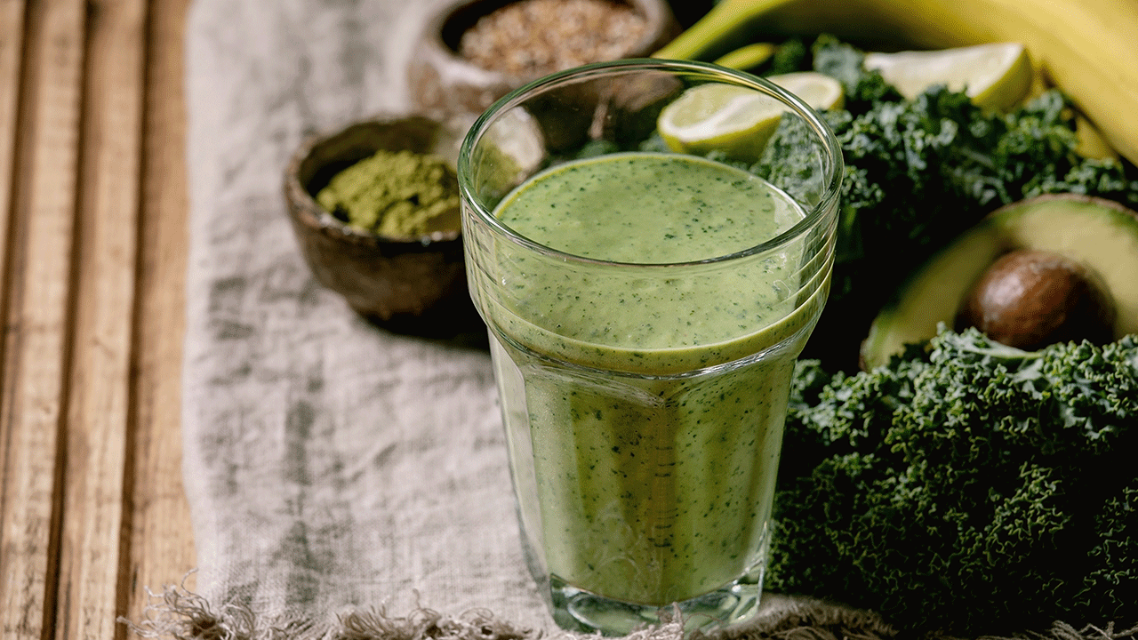Green smoothie with kale