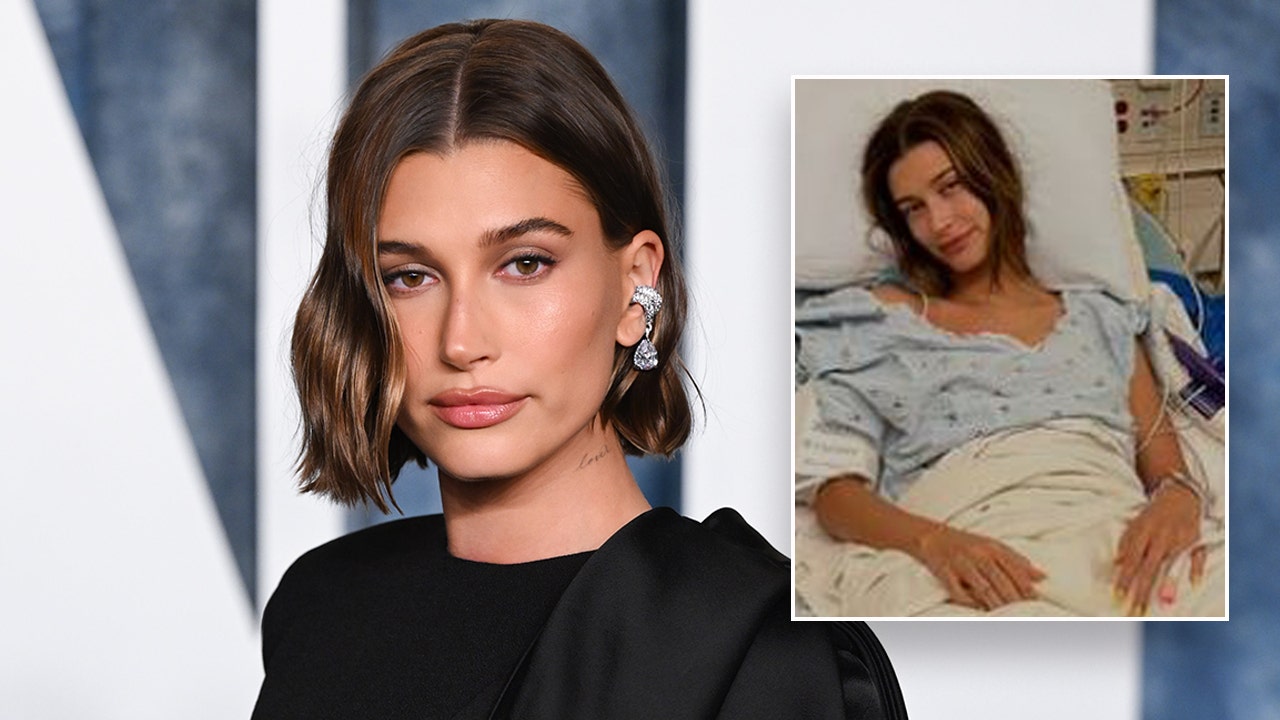 Hailey Bieber shares hospital photo one year after heart surgery following mini-stroke