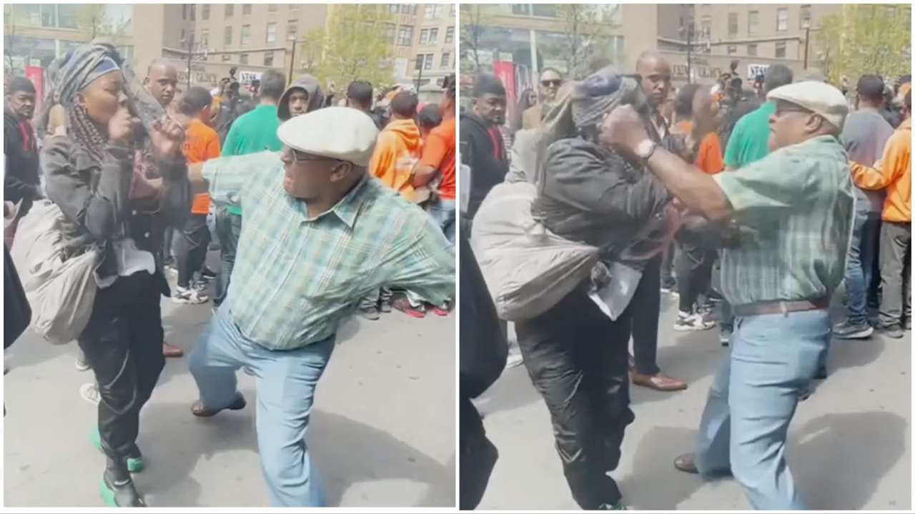 Man sucker punches woman during NYC Earth Day event feet away from Eric Adams: video