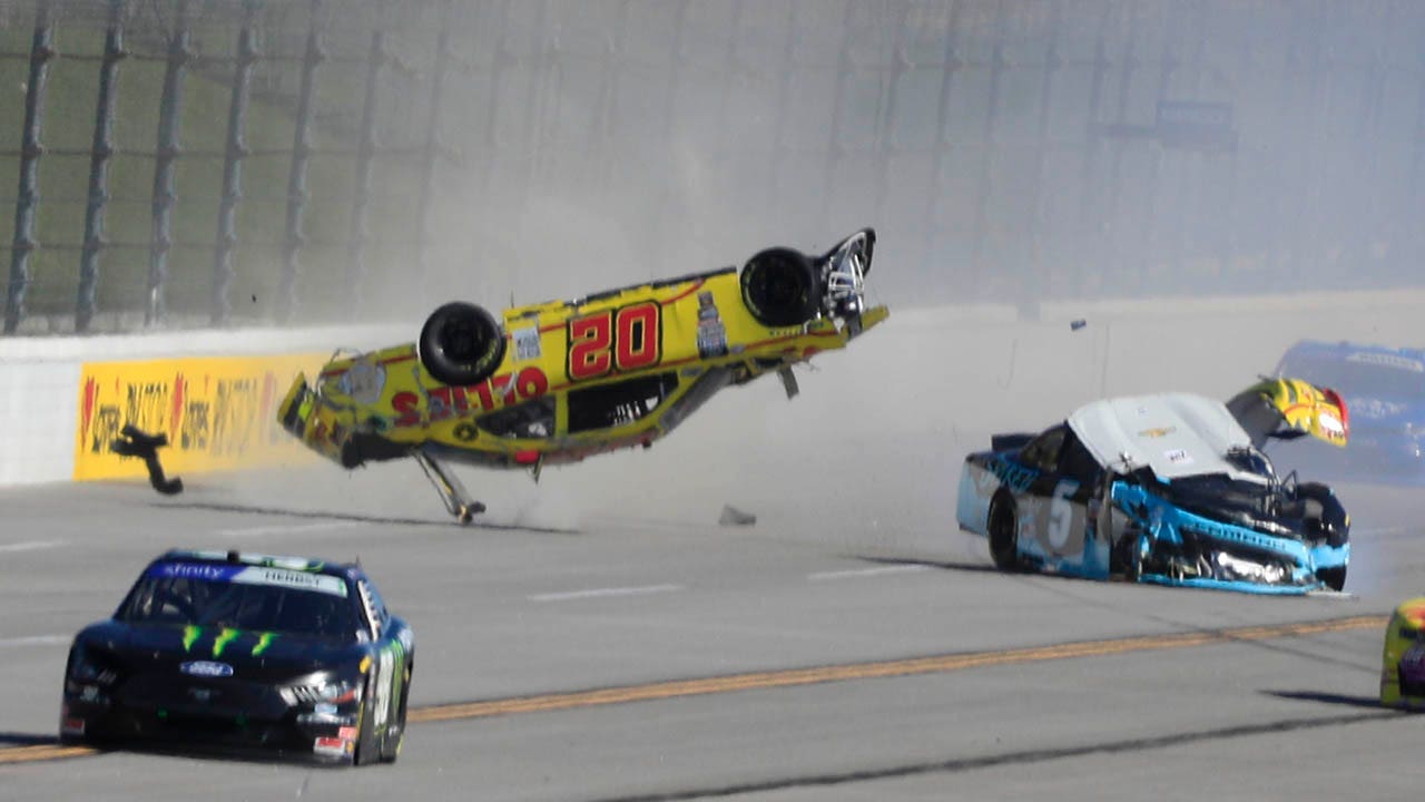 NASCAR’s Blaine Perkins transported to hospital after car rolls six times in scary Talladega wreck