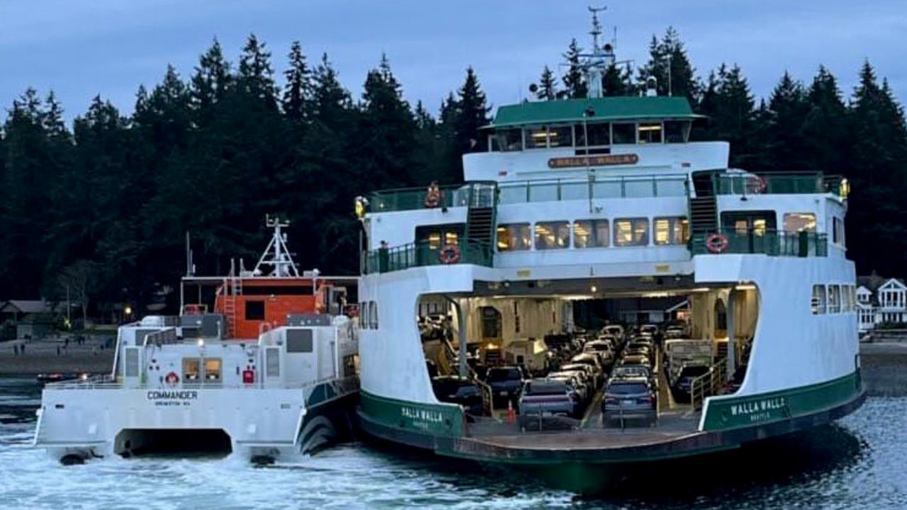 Off-duty US Navy sailors help passengers after Washington state ferry's generator fails, runs aground