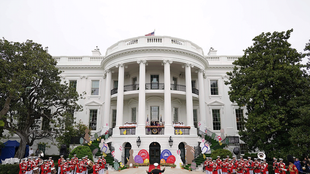 The White House on the day of the Easter egg roll