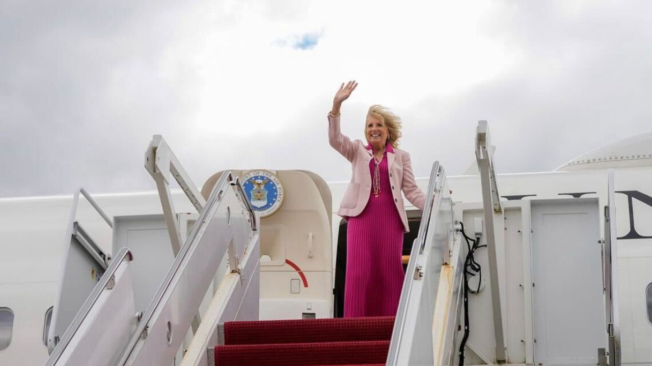 Jill Biden travels to UK for King Charles II coronation, President Biden absent.
