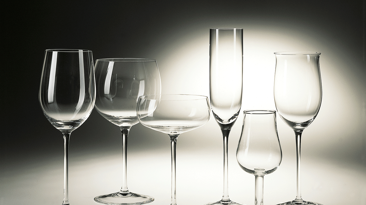 Variety of different wine glasses