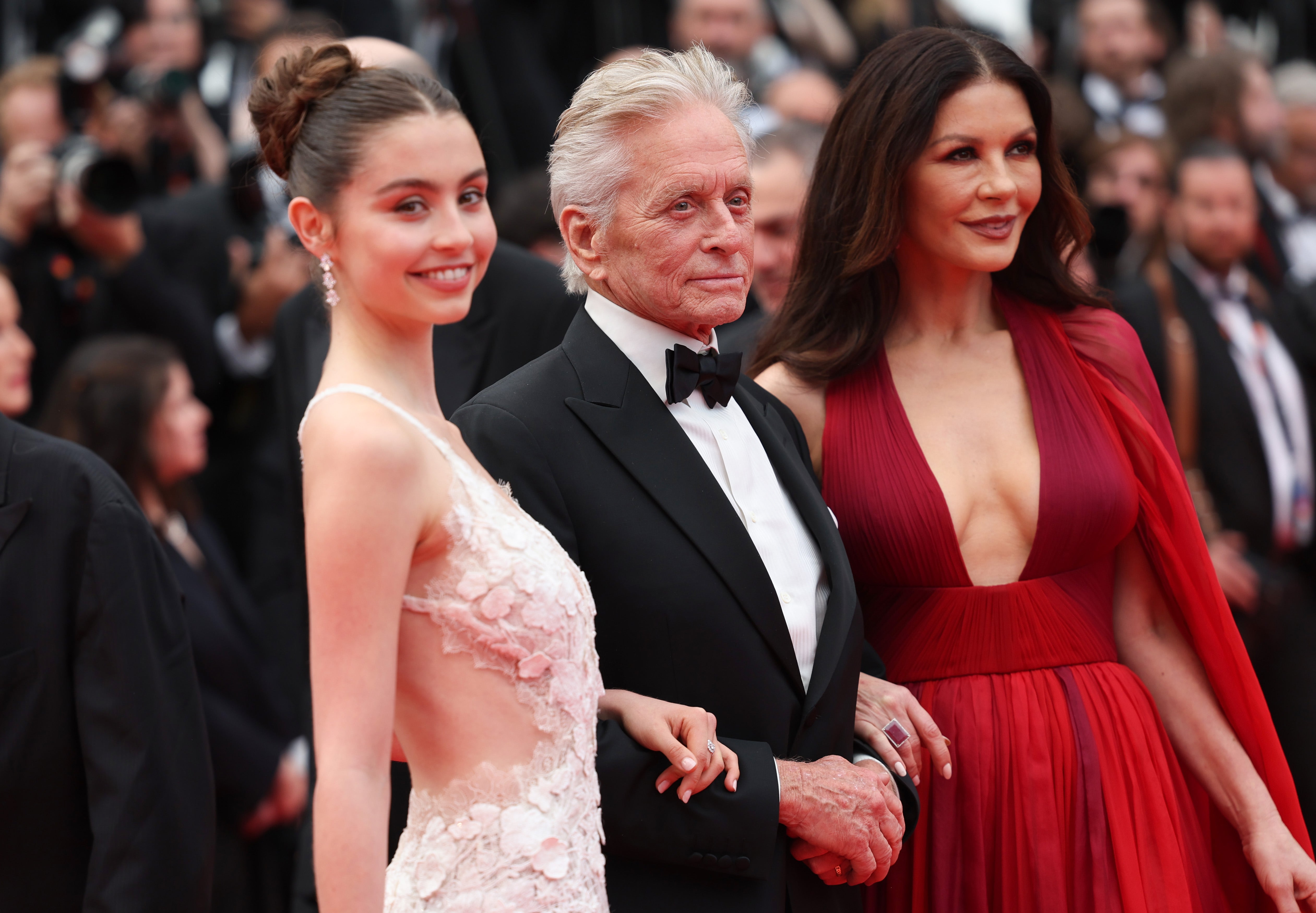 Carys Zeta Douglas, Michael Douglas and Catherine Zeta-Jones at Cannes