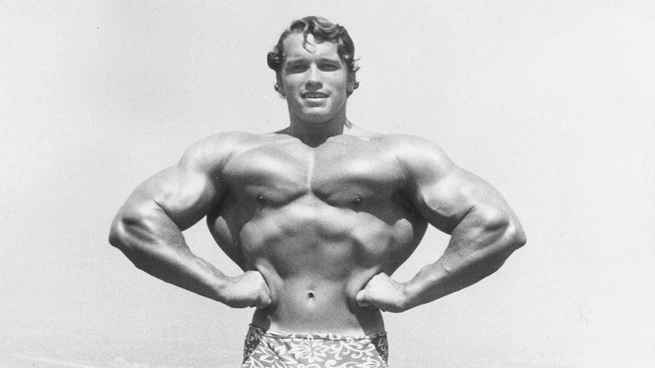 Arnold Schwarzenegger as a young bodybuilder