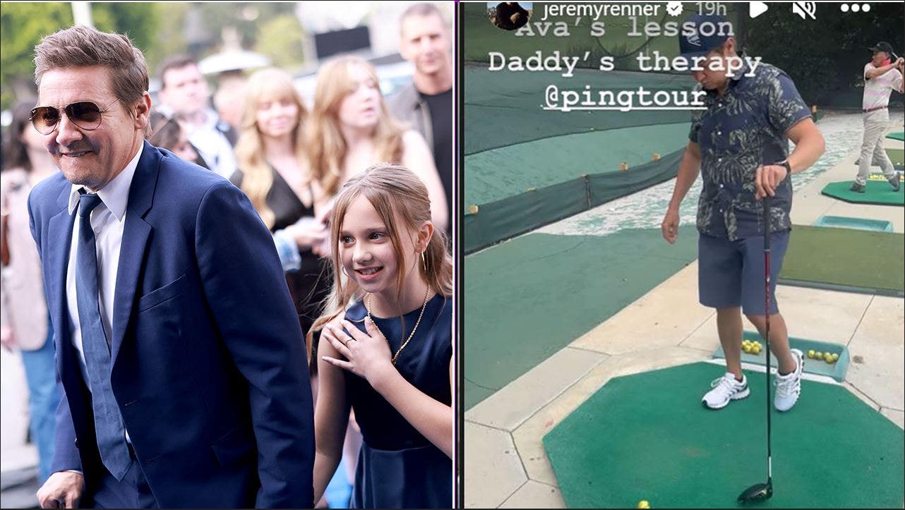 Jeremy Renner says 10-year-old daughter's golfing lesson is his ‘therapy‘