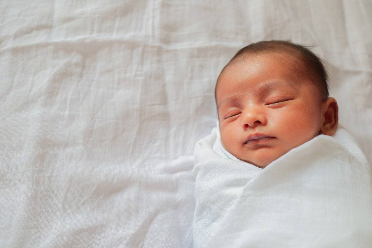one-month-old baby sleeping