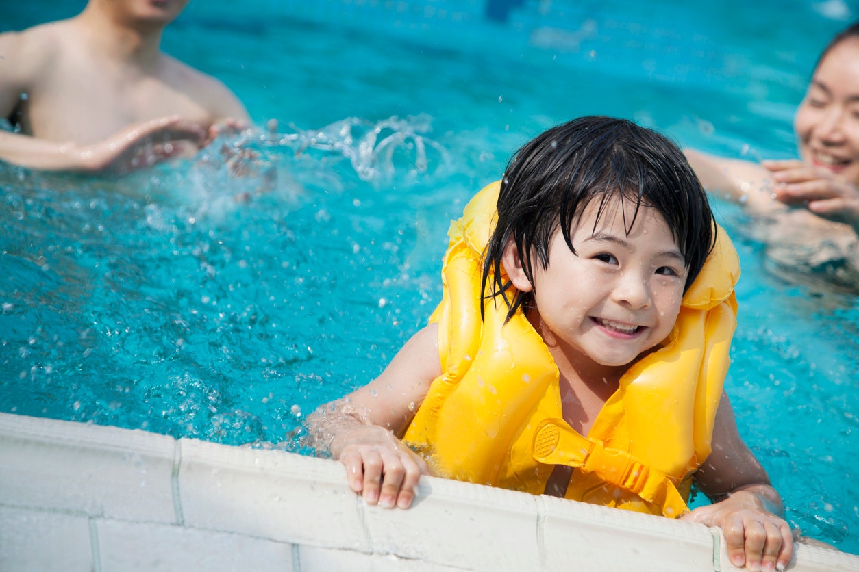 Child in life jacket